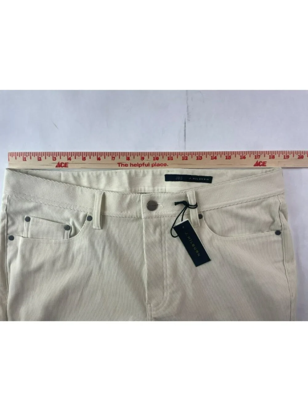 J. Hillburn Corduroy Beige Pants 5 Pockets Men's Size 35x31 NEW - Picture 7 of 9